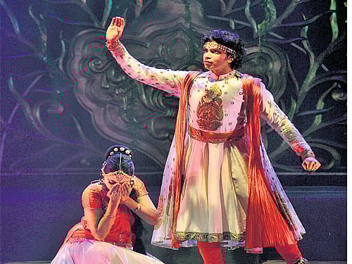 dramatic A scene from 'Shakunthalam'.