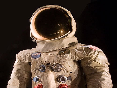 This handout photo provided by the National Air and Space Museum, Smithsonian Institution shows the spacesuit worn by astronaut Neil Armstrong, Commander of the Apollo 11 mission, which landed the first man on the moon. AP Photo