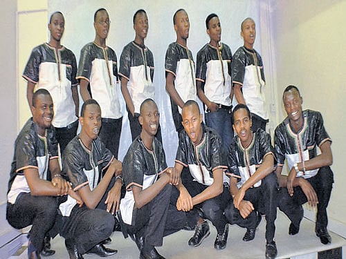 energetic The 'Kenyan Boys Choir'.