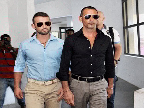 Massimiliano Latorre and Salvatore Girone. PTI File Photo.