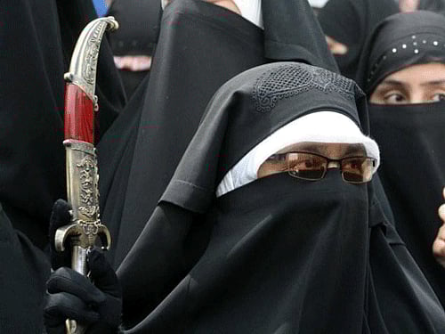 Chief of radical women's outfit Dukhtaran-e-Millat, Asiya Andrabi. Screen Grab