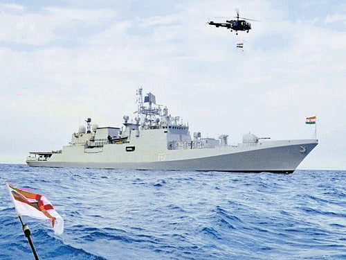 Naval warship INS Trikand. DH File Photo