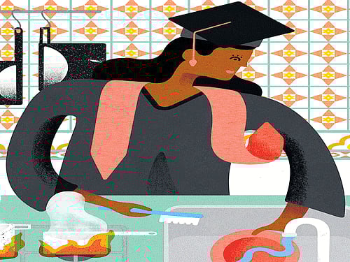 puzzling picture: While in rural India, men refuse to allow their daughters, wives and daughters-in-law to leave the village for training and subsequent job placements, in urban India, the jobs are geographically closer but women struggle with lack of access to traditional male-dominated job networks. nyt