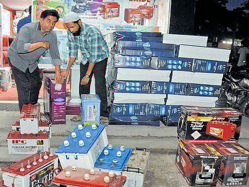 battery back-up: People are buying batteries, inverters and UPS systems to ensure power supply during load-shedding. dh photo