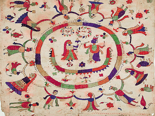 craft A 'rumal' decked with design.