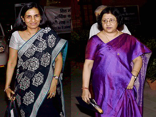 Chanda Kochhar and Arundhati Bhattacharya. PTI File Photo