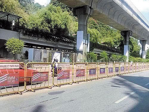 'charitable display': The BBMP is getting nothing in return for the display of advertisements by the traffic police on behalf of the private firms. dh Photo