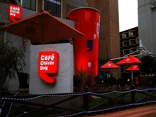 The company, which operates under Cafe Coffee Day (CCD) brand and competes with global giant Starbucks in the fast- growing Indian consumer market, today fixed a price band of Rs 316-328 per share for its Initial Public Offer. DH File Photo.