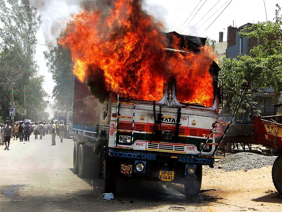 Police sources here said the truck was on its way to the neighbouring Sultanpur district on Wednesday morning, when it collided with a tractor-trolley near Salahpur village.PTI file photo