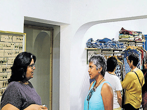 Customers at a pop-up sale at Timri.