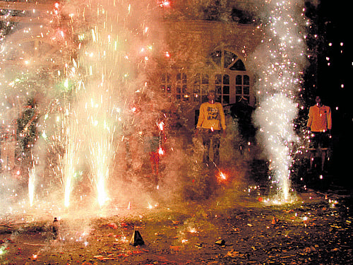 safety first It is advisable to burst crackers in open spaces.