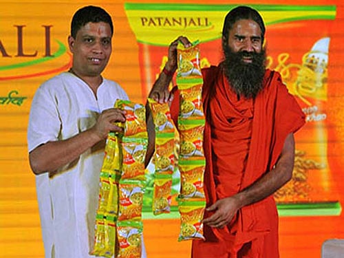The order to examine two of Patanjali's food products was issued in view of news reports about insects allegedly being found in a packet of Patanjal Atta Noodles at Hisar in Haryana and fungus being found in a packet of Patanjali ghee in Haridwar. PTI file photo