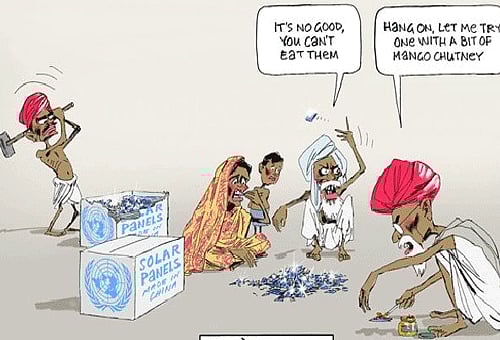 The cartoon appeared in the Rupert Murdoch-owned The Australian in response to the Paris climate conference.Photo credit: twitter