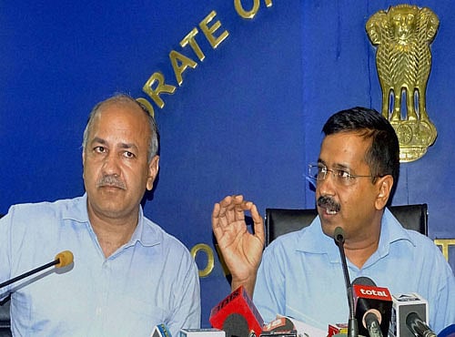 Chief Minister Arvind Kejriwal and Deputy CM Manish Sisodia. PTI