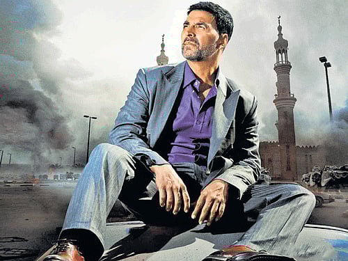 Fighting it out Akshay Kumar, in a still from the film 'Airlift'.
