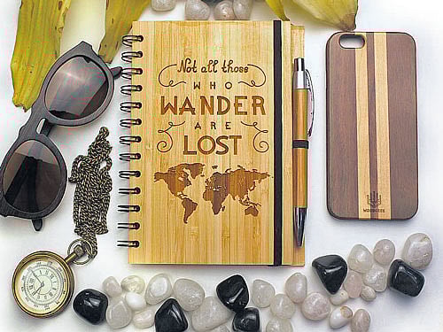 innovative A bamboo notebook.