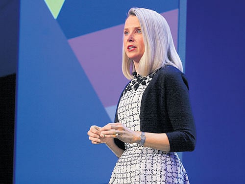revamping future: Marissa Mayer, the chief executive of Yahoo, in an undated handout photo. As Mayer looks to complete her fourth year as chief executive, Yahoo stubbornly remains a marginally profitable company that is not growing. nyt