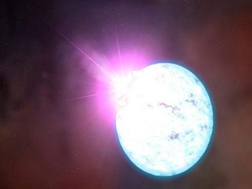 An artist's rendering of an outburst on an ultra-magnetic neutron star, also called a magnetar is shown in this handout provided by NASA, Reuters photo