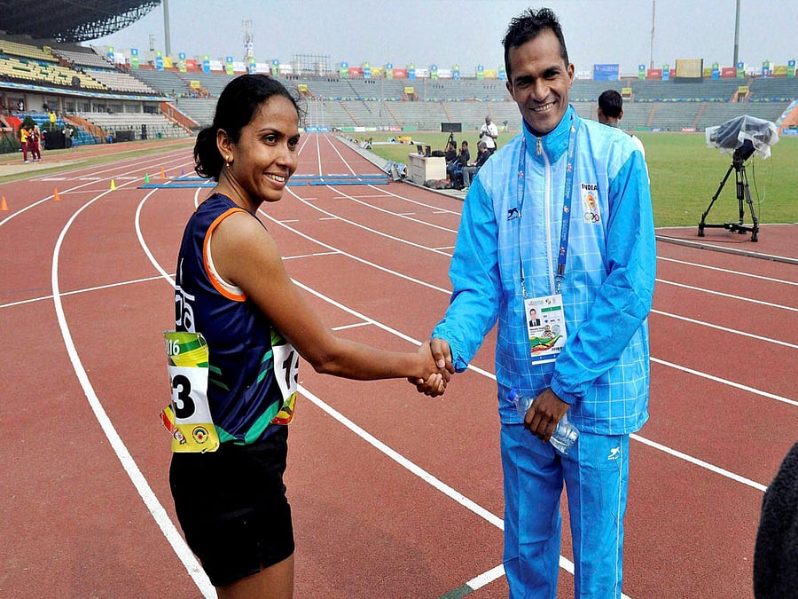 top notch India's Kavita Raut (left) and Nitender Rawat. pti