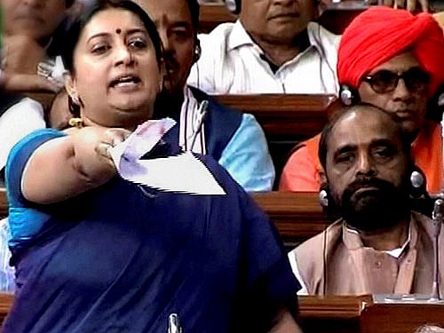 HRD Minister Smriti Irani. PTI file photo