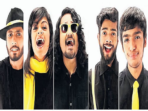 Team Voctronica: (From left) Avinash Tewari, Warsha Easwar, Arjun Nair,  Clyde Rodrigues and Raj Verma.