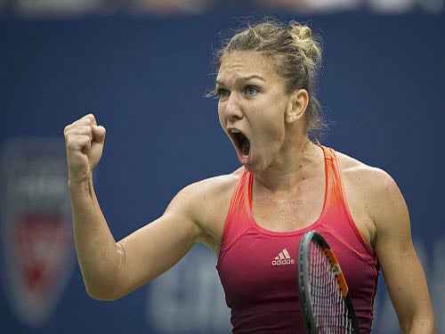 Eyes on the ball: Defending champion Simona Halep returns during her comprehensive    6-1, 6-1 victory over USA's Vania King at Indian Wells on Saturday. Reuters file photo