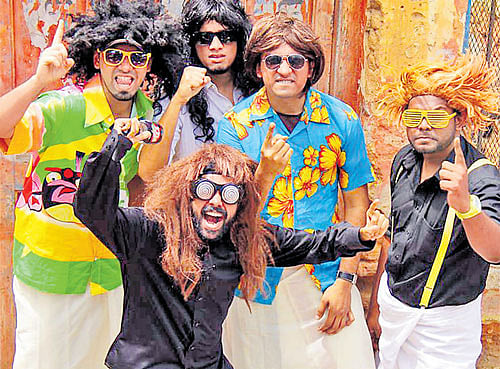 Entertaining: The members of 'Live Banned'.