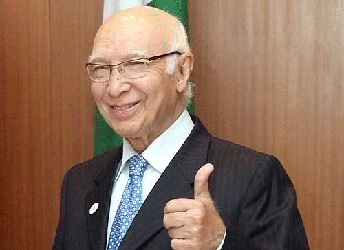 Pakistan Prime Minister's Advisor on Foreign Affairs Sartaj Aziz. pti file photo