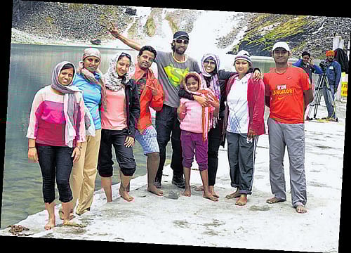 The author (extreme right) with friends.