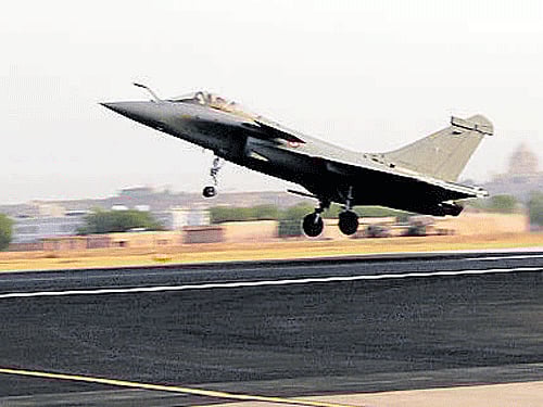 The development comes nearly four months after Prime Minister Narendra Modi and French President Francois Hollande signed a memorandum of agreement to purchase 36 Rafale combat jets. File photo