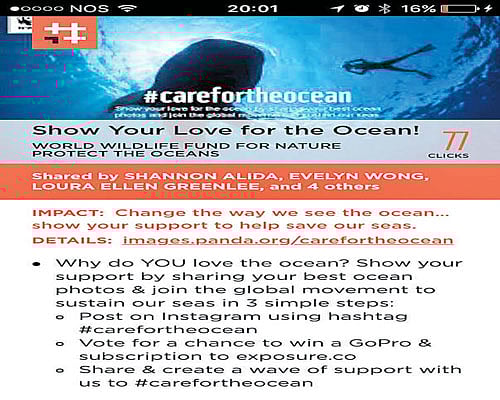 A screenshot of the #Climate app. INYT