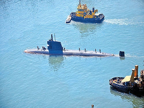 Kalvari, the first of the Scorpene class submarines being built at the Mazagon Dock Shipbuilders Ltd Mumbai, went to sea for the first time ​on Sunday.