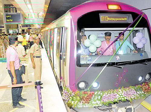 The BMRCL is ready to run trains between 5 am and 11 pm, provided the coaches are more than half full. DH file photo