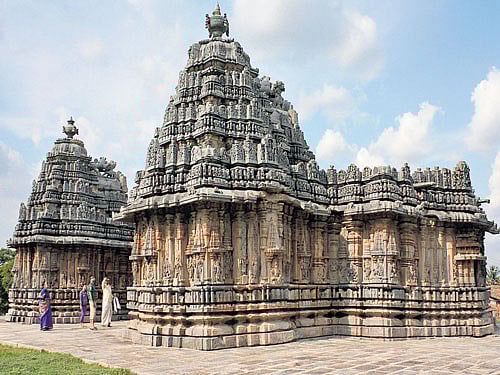 artistic The Nageshvara-Chennakeshava temple complex at Mosale.  PHOTO BY author