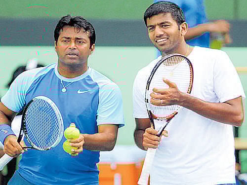 Leander Paes (left) will partner Rohan Bopanna