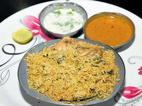 spicy Chicken biryani DH PHOTOS BY B K JANARDHAN