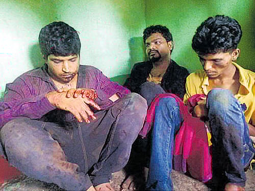 The victims Amruth, Prithviraj and Raghu. DH Photo.
