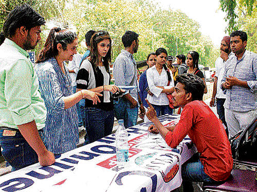 The online admission process this year meant there was less buzz on DU campus till the cut-off lists were out. Extra-curricular activities' trials too were centralised'. But at some stage students did have to make a round of the colleges. DH/CHAMAN GAUTAM