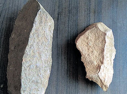 Pre-historic tools found near the Tulsi lake. DH PHOTO