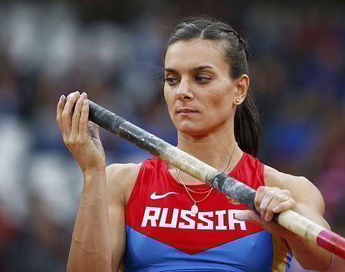 DISAPPOINTED: Pole vaulter Yelena Isinbayeva called the suspension of Russian athletes a breach of human rights. REUTERS