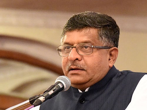 Law Minister Ravi Shankar Prasad. DH file photo