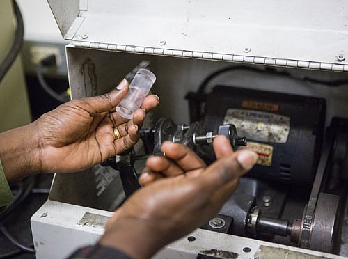 Efficient: Mechanochemistry is radically different from the traditional way of dissolving, heating and stirring chemicals in a solution. Kyle Grillot/NYT