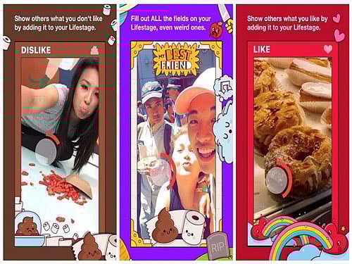 Lifestage, a standalone iOS app for people under 21, asks users for their happy face, sad face, likes, dislikes, best friend, best book, the way they dance and more. Photo courtesy: Lifestage App/Facebook