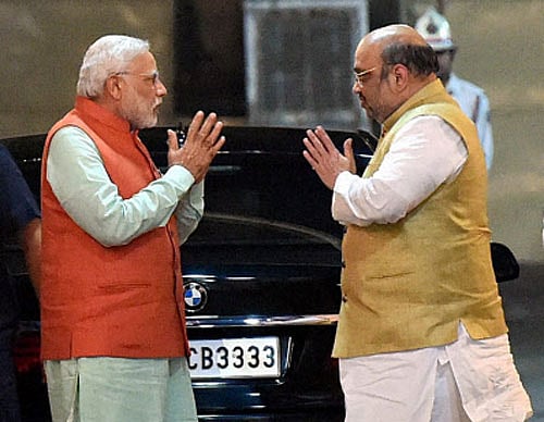 Prime Minister Narendra Modi and BJP's national president Amit Shah. PTI Photo