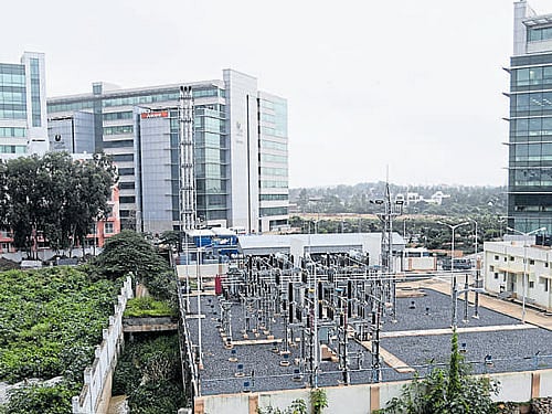 A viewof the Prestige Tech Park at Kadubeesanahalli off Sarjapur-Marathahalli Outer Ring Road in Bengaluru. DH PHOTO