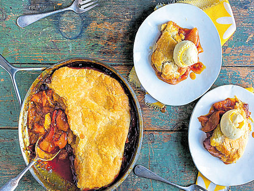 Caramel Peach Skillet Pie