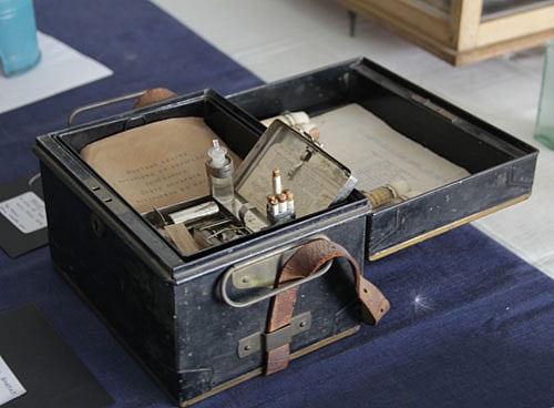 Intriguing: Dr Bhatia's medical kit, which includes various vials and a packet of mustard seeds. Photo credit: C ARAVIND