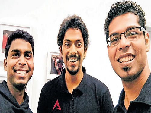 ENTHUSIASTIC BUNCH Praveen Gadpayle, Narayan Vyas and Ujwal Sutaria.