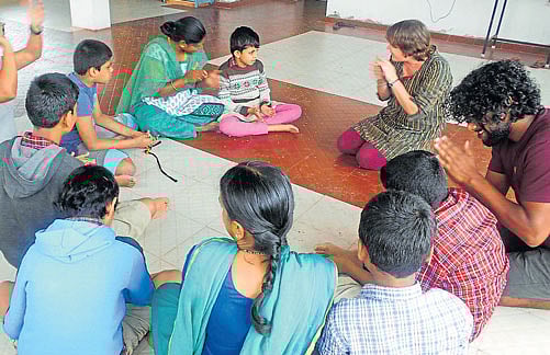 work in progress Kids participate in learning activities at ASHA, Bengaluru.