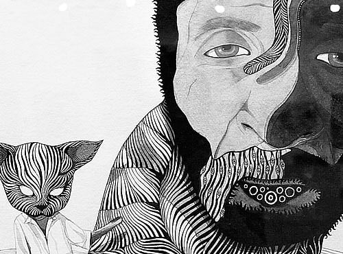 One of the works by Aakash Anand, whose exhibition will open on Wednesday at Alliance Francaise.